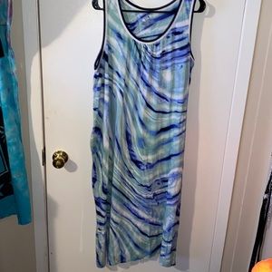 (2X) SecretTreasures Blue/Green MaxiDress